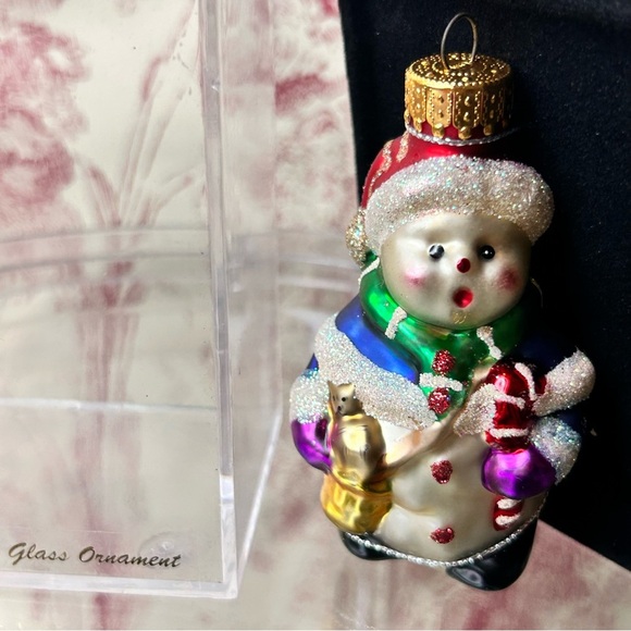 Vintage Christmas Ornament Handcrafted Glass‎ Jeweled Snowman Unique Treasures - Picture 16 of 17